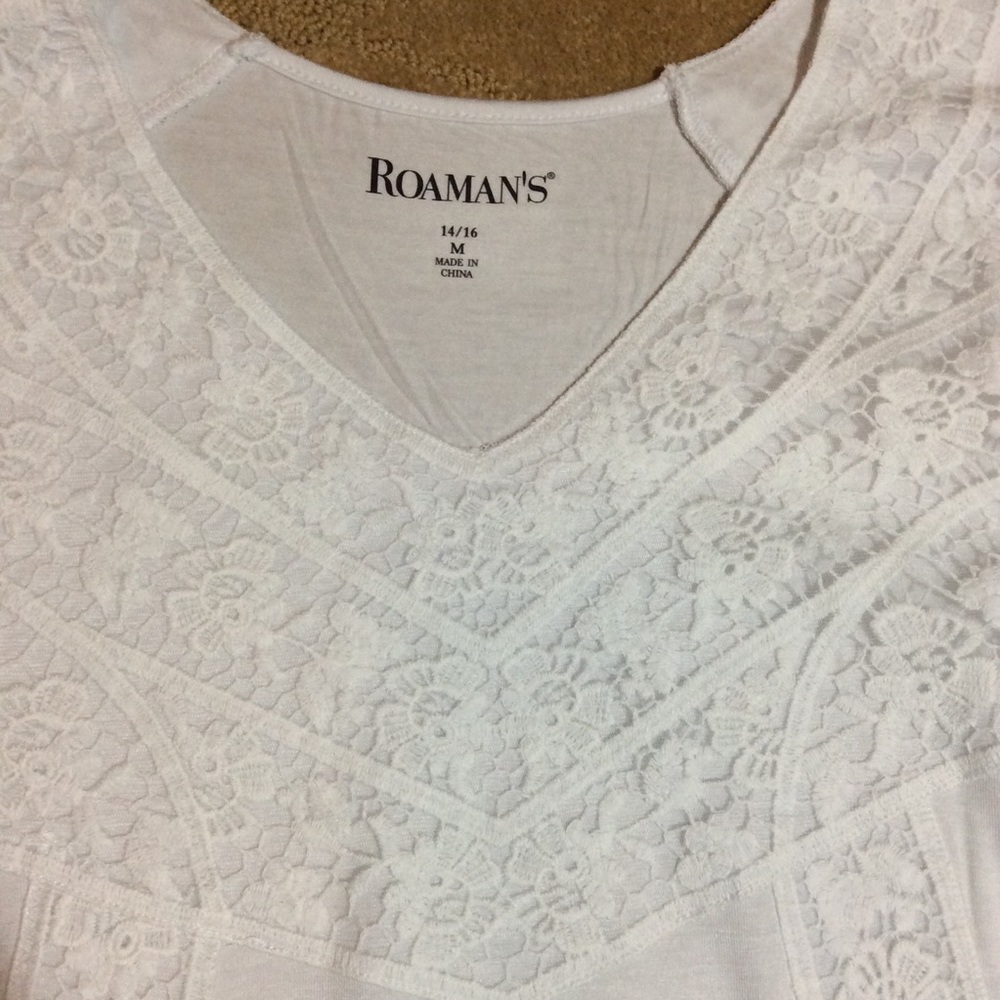 Roaman’s NWT Crochet Swing Tunic, Medium 14/16 - Picture 3 of 4
